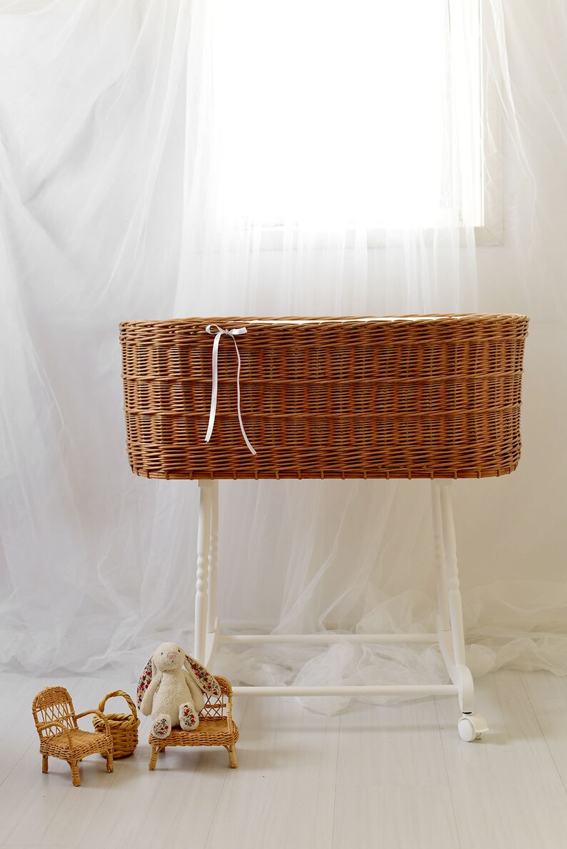Baby Wicker model Alba Brown Baby Crib Willow Weave Etsy