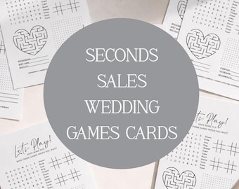 Seconds | Wedding Games Cards Pack of 15 | Wedding Reception Entertainment | Wedding Quiz & Activity Cards