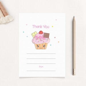 Blanco bedankkaarten, pakje bedankkaarten, bedankkaart, collectie feestcupcakes, bedankkaarten voor kinderen