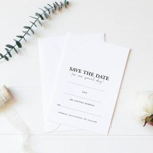 Sparen Sie das Datum, Set zum Ausfüllen Save the Date Karten, Einladungsset, ungefülltes Save the Date, erschwingliches Briefpapier, elegantes Briefpapier