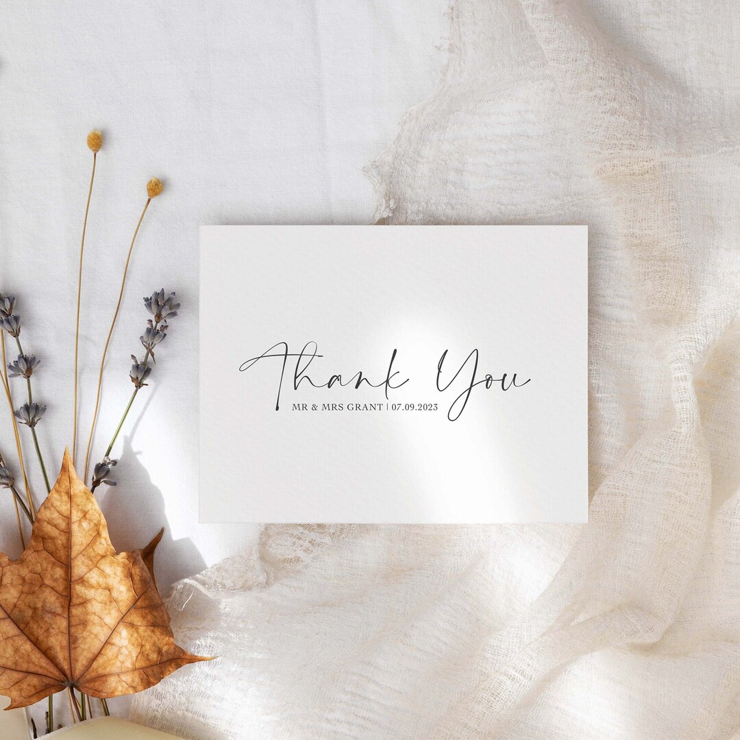 10 Thank You Cards Pack of Thank You Card Wedding Thank You Card ...