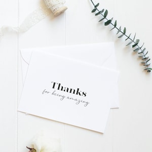 Paquete elegante de tarjetas de agradecimiento, personalizadas e impresas, tarjetas de agradecimiento con sobres, agradecimientos de boda modernos, notas de agradecimiento elegantes