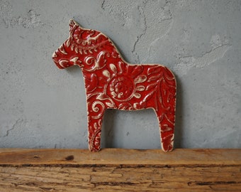 Ceramic Dala Horse Magnet / Red Horse Magnet