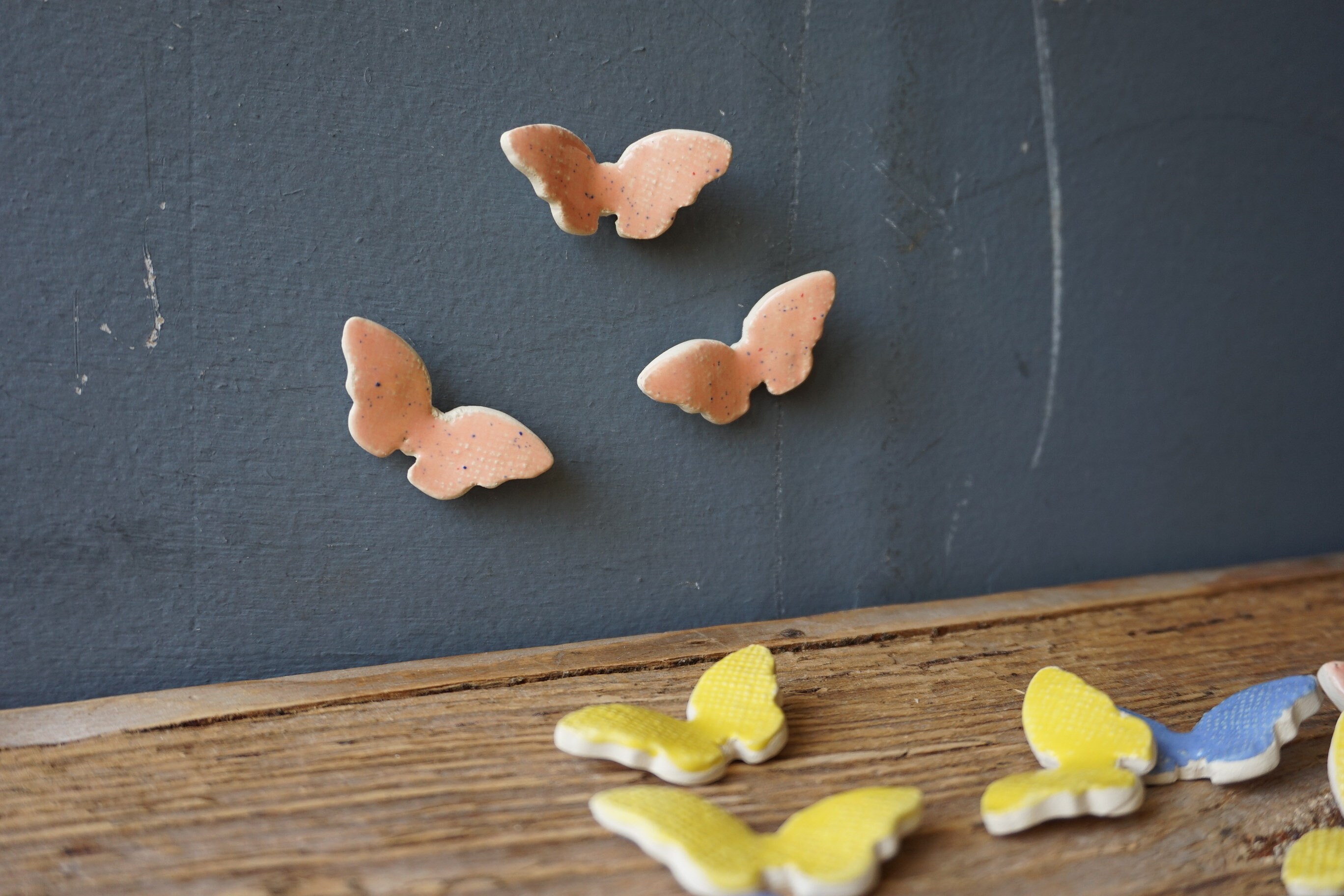 Wall Art Ceramic BUTTERFLIES / Multicolor Nursery Decor / Etsy
