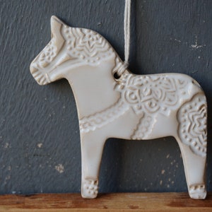 Ceramic Dala Horse Ornament / Horse CHIME / Memory gift / Small gift / Pendant / Mobile