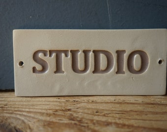 STUDIO Sign / Ceramic Sign / Door or Wall sign