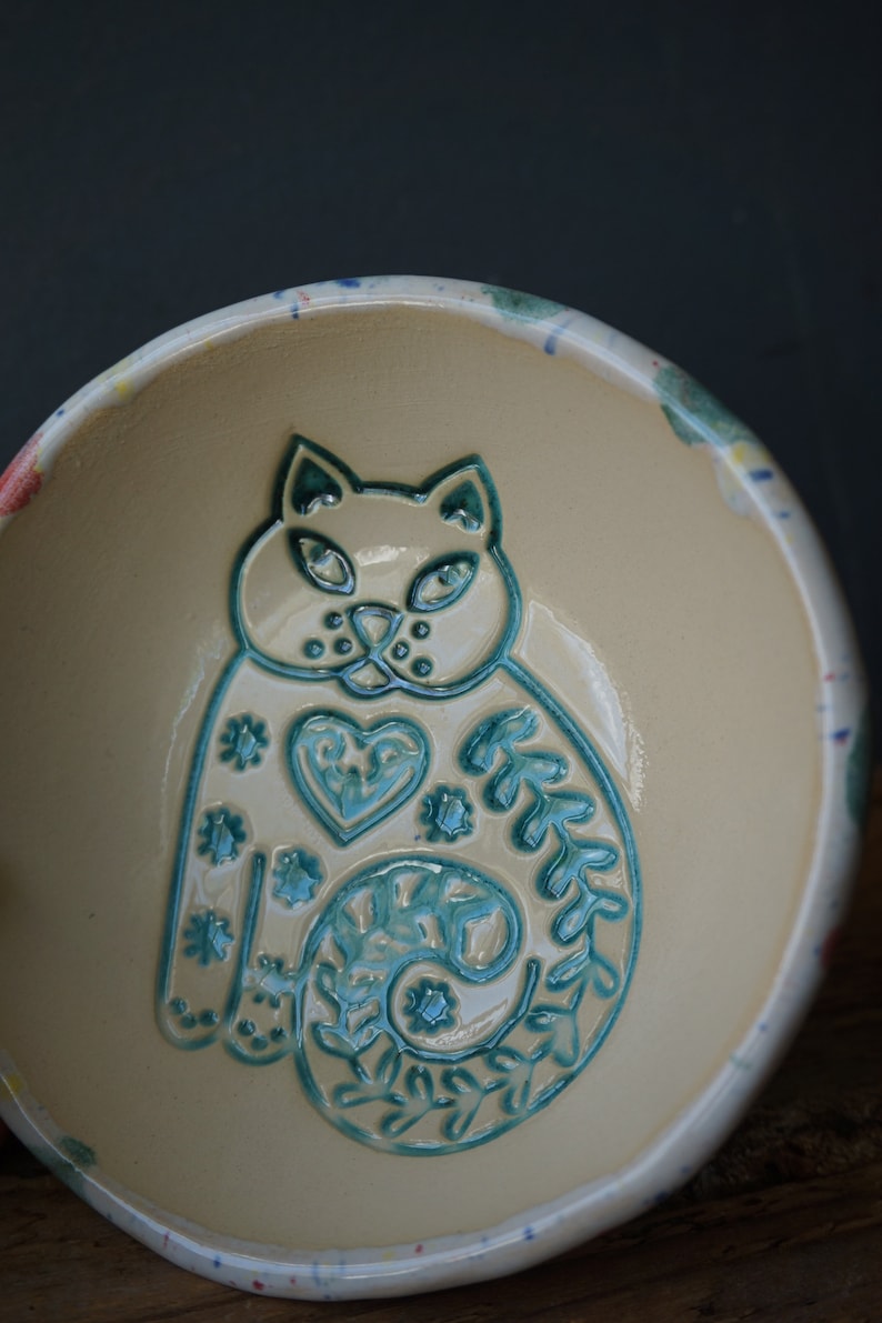 One In LOVE With cats Bowl / Handy Ceramic Breakfast Bowl / Snack Bowl / Jewelry holder image 7