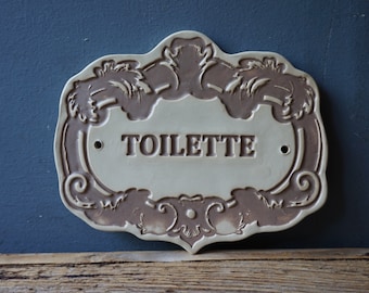 TOILETTE Sign / Home decor / WC Door Sign / Bathroom sign / Vintage Door Plaque WC