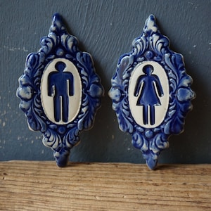 WC Sign / Door Sign / Bathroom sign / Vintage Door Plaque image 1