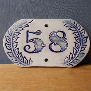 Any CUSTOM House Number / Door Number / Door Decor / Vintage decor / Door Plaque / Numerals / Blue sign / Door Sign image 4