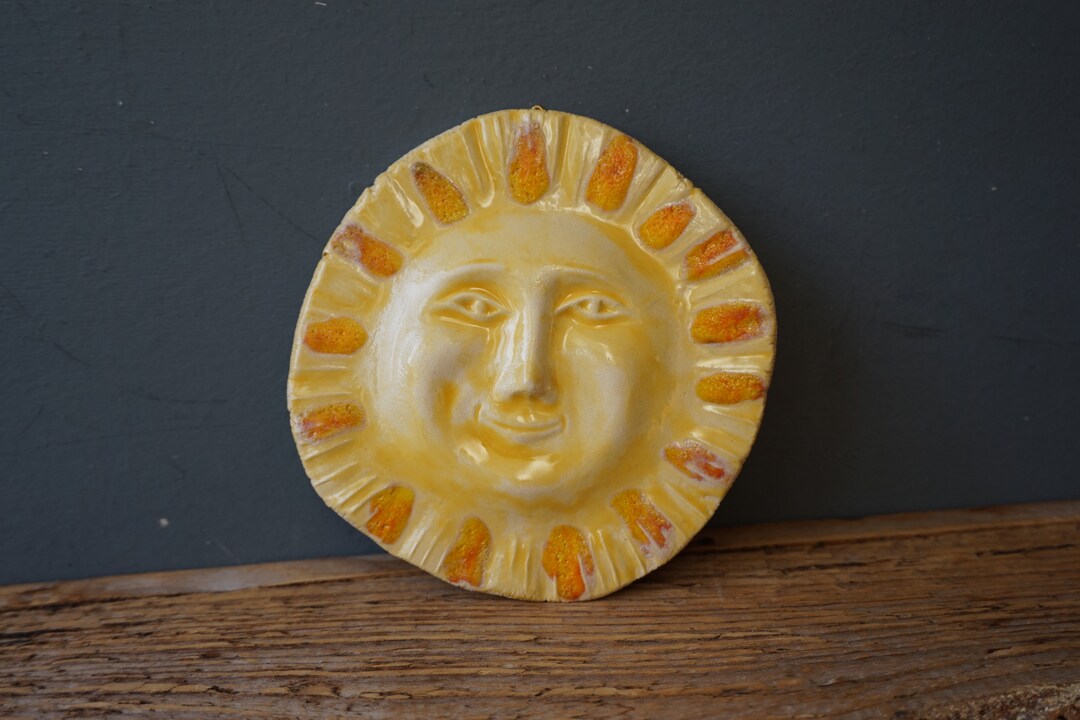 Vintage Sun Ceramic Wall Decor / Hanging / Nursery Decor Etsy
