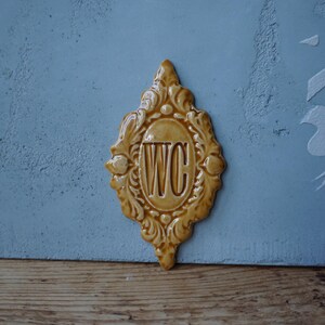 Handmade Ceramic WC Door Sign: Vintage Style Bathroom Decor - Etsy