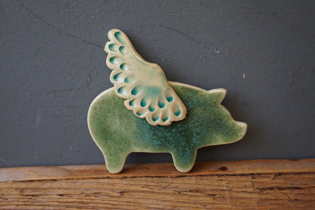 Ceramic Flying Pig / Guardian Etsy