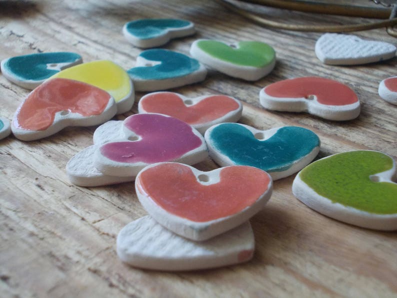 Gift Heart TAGS / Ceramic Heart tags / Christmas Gift Tags / Etsy