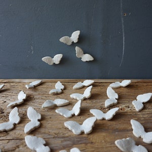 15 Wall Art Ceramic BUTTERFLIES / White Nursery Decor / Bedroom Livingroom Art