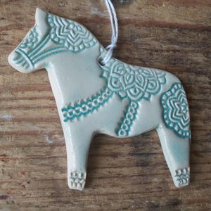 One Dala Horse Ornament / Horse Decor / CHIME / Ceramic Horse Ornament / Small gift / Pendant / Mobile image 4