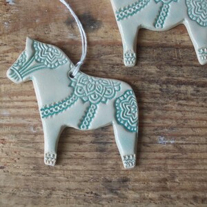 One Dala Horse Ornament / Horse Decor / CHIME / Ceramic Horse Ornament / Small gift / Pendant / Mobile image 2