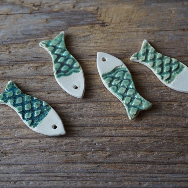 5 CARREAUX de poisson en céramique / MOSAIC / Gift Tags / FAVORS / Birthday Favors / Miniature Mosaic / Ornament / Thankyou Gift / Shower favor