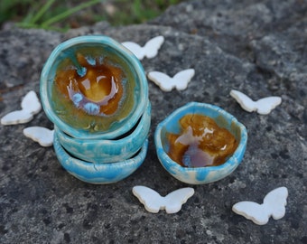 4 Perfectly Imperfect Bowls / Dip Bowl / Tealight holder / Spice bowl / Sauce Bowl / Salt and Pepper