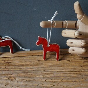 3 MINIATURE Dala Horse Ornament / Horse Decor / CHIME / Ceramic Horse Ornament / Small gift / Pendant / Mobile image 7