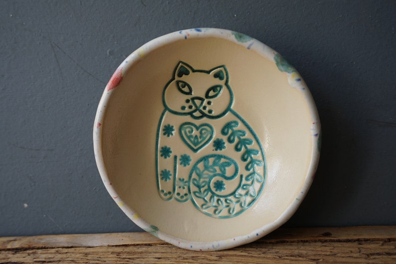 One In LOVE With cats Bowl / Handy Ceramic Breakfast Bowl / Snack Bowl / Jewelry holder image 10