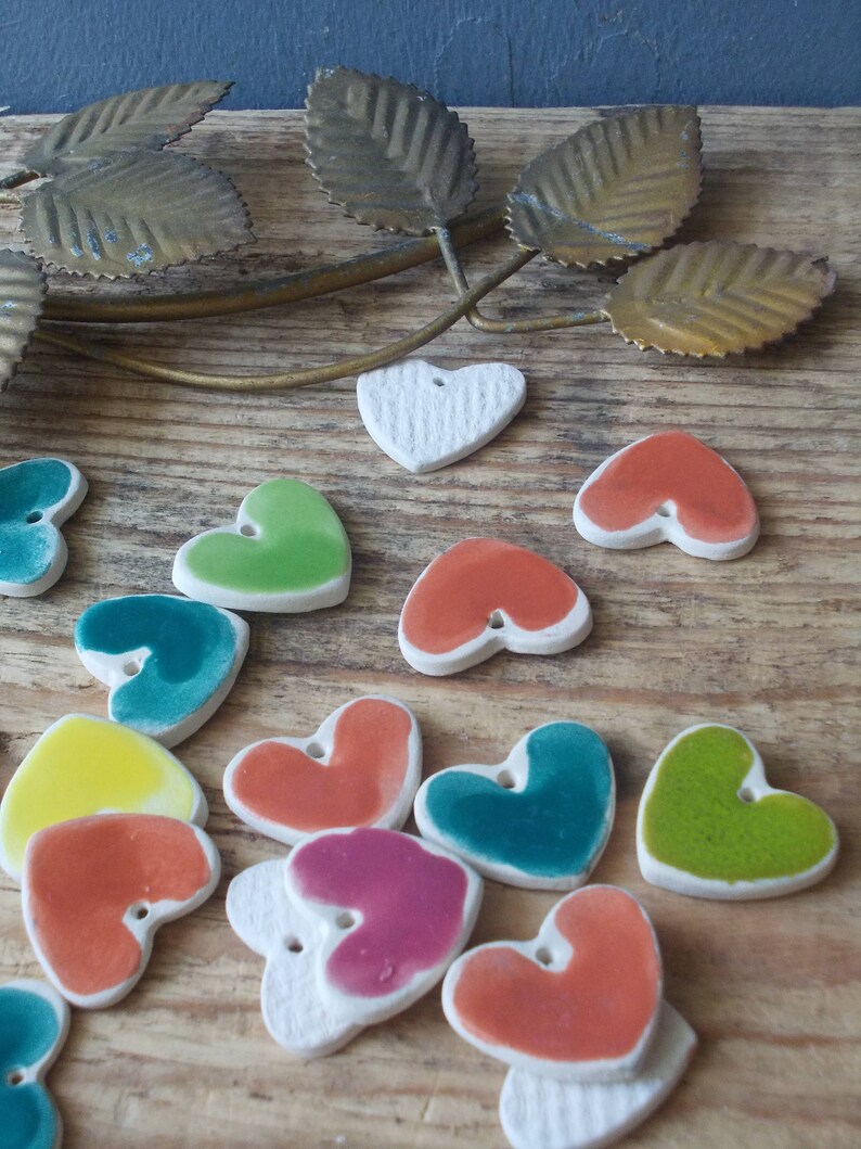 Gift Heart TAGS / Ceramic Heart tags / Christmas Gift Tags / Etsy