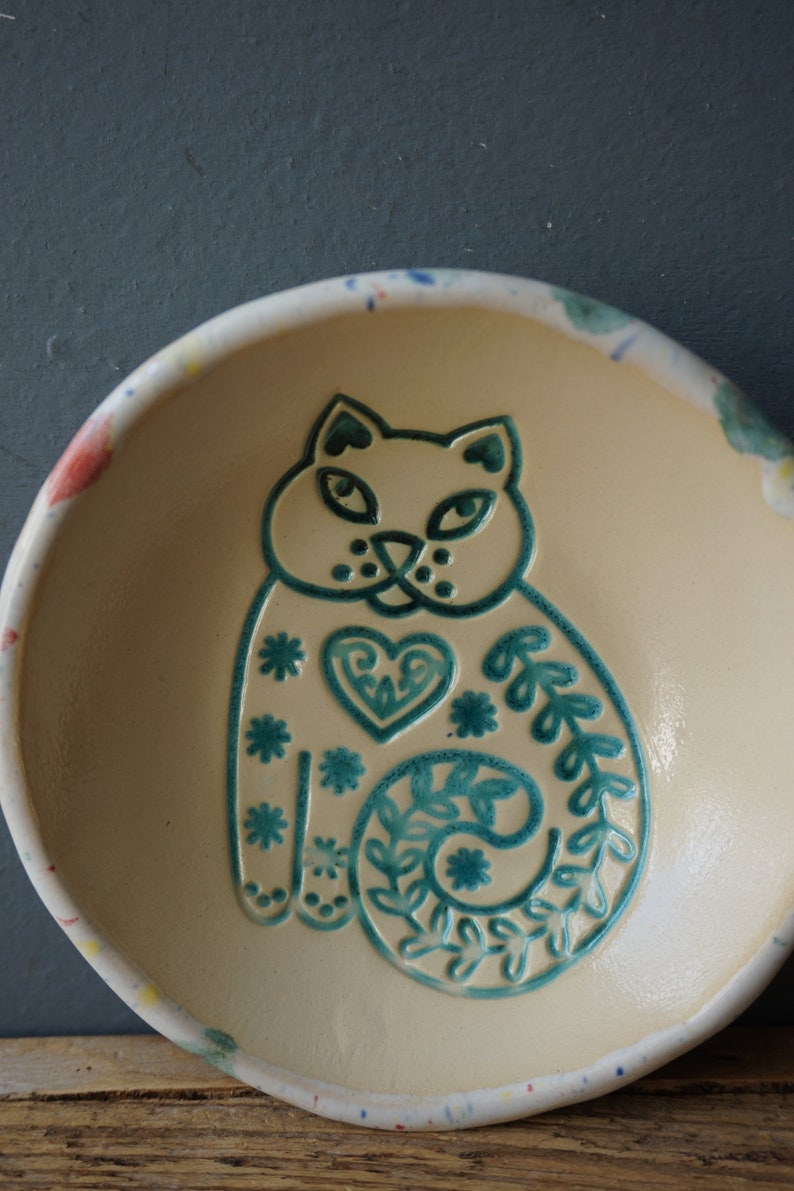 One In LOVE With cats Bowl / Handy Ceramic Breakfast Bowl / Snack Bowl / Jewelry holder image 6