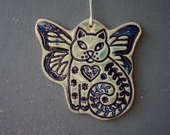 Ceramic CAT Angel Ornament FAVOR / Thankyou Gift / Christmas Memory gift