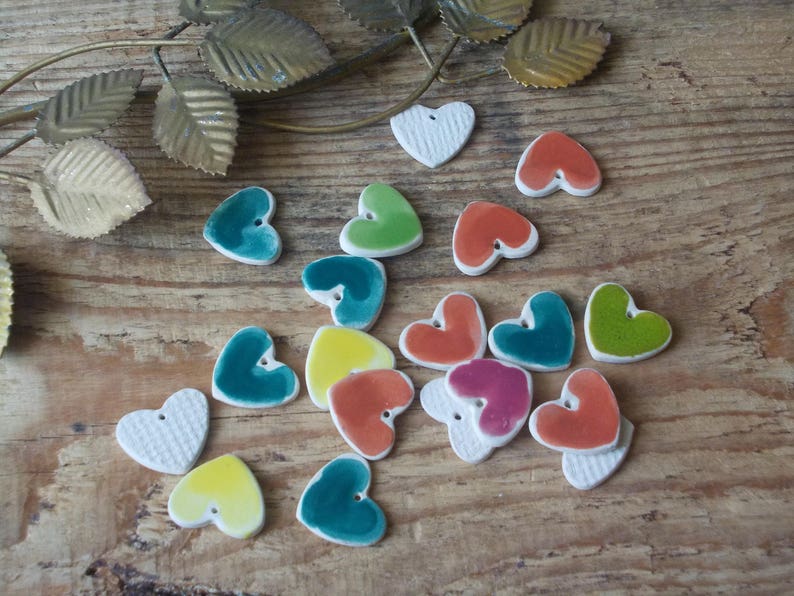 Gift Heart TAGS / Ceramic Heart tags / Christmas Gift Tags / Etsy
