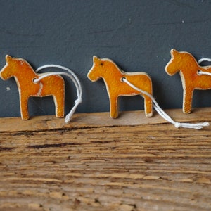 3 MINIATURE Dala Horse Ornament / Horse Decor / CHIME / Ceramic Horse Ornament / Small gift / Pendant / Mobile image 10