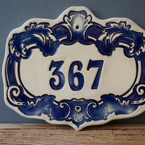 Custom House Number / Ceramic Door Sign / Vintage Door Plaque / Numerals