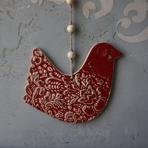 Ceramic Love BIRD / Family chime / Vintage Folk decor / Ceramic Ornament / Home decor