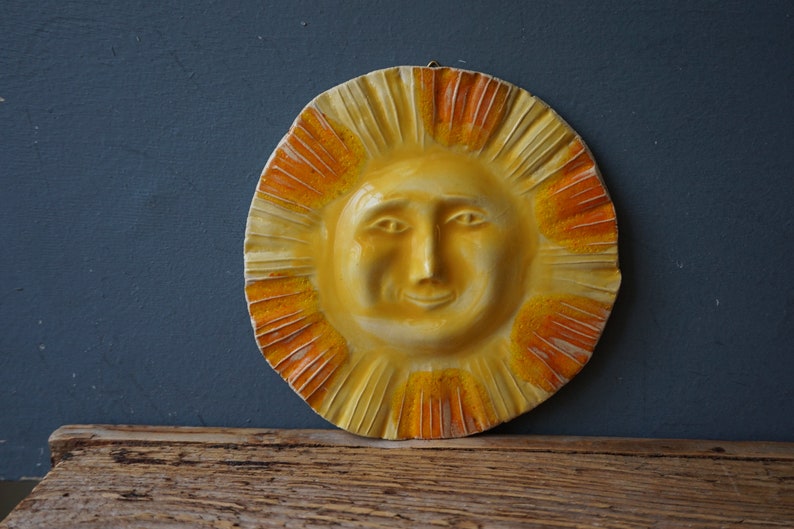 Vintage Sun Ceramic Wall Decor / Wall Hanging / Outdoor Art Etsy