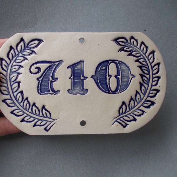 Any CUSTOM House Number / Door Number / Door Decor / Vintage decor / Door Plaque / Numerals / Blue sign / Door Sign