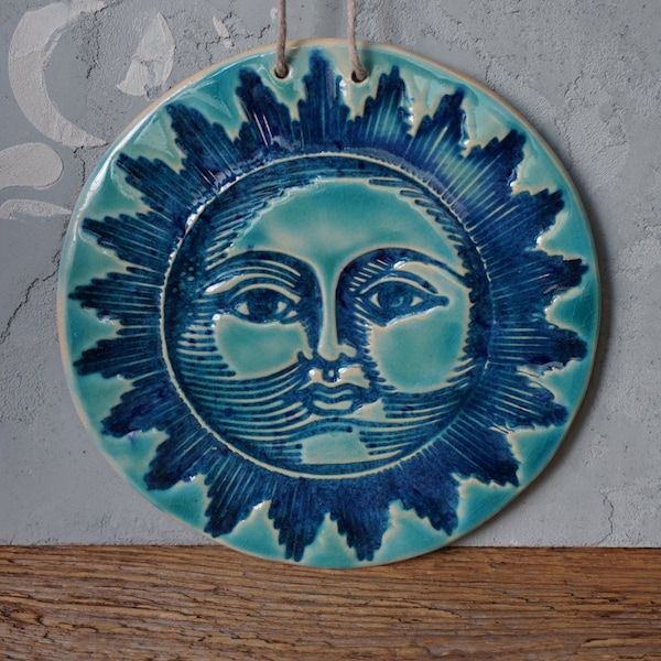 Ceramic Sun Outdoor Wall Hanging Etsy