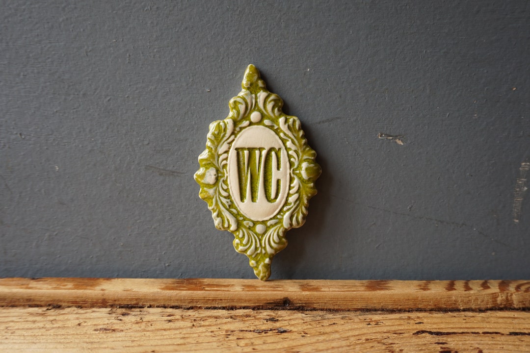 Vintage Style Ceramic WC Sign: Bathroom Door Plaque - Etsy