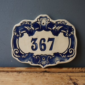 Custom House Number / Ceramic Door Sign / Vintage Door Plaque / Numerals