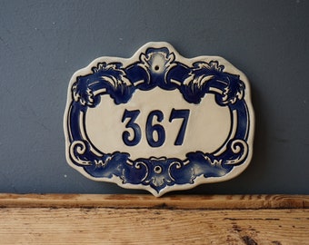 Custom House Number / Ceramic Door Sign / Vintage Door Plaque / Numerals