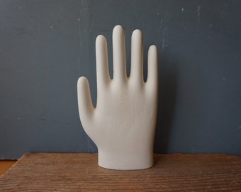 Mano con stampo per guanti / Mano in ceramica / Mano in ceramica / Decorazione domestica bianca / Oggetto d'arte / Organizzatore di gioielli / Regalo industriale