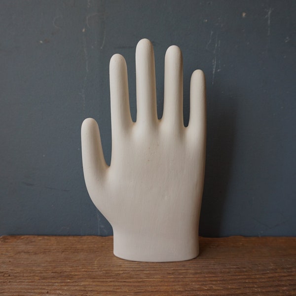 Glove Mold Hand / Ceramic Hand / Pottery hand / White Home Decor / Art Object / Jewerly organizer / Industrial Gift