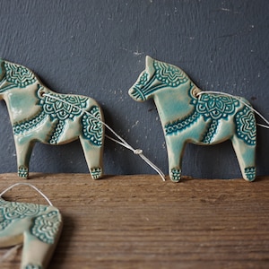 One Dala Horse Ornament / Horse Decor / CHIME / Ceramic Horse Ornament / Small gift / Pendant / Mobile