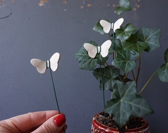 3 foto di piante di farfalle in ceramica / Ornamento per vasi di fiori / Decorazione da giardino / Farfalla in miniatura / Bastoncino per vasi di ceramica