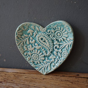 HEART Ring Dish / Love Dish / Thankyou GIFT / Soap Dish / Tealight Holder Paisley image 9