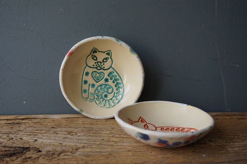 One In LOVE With cats Bowl / Handy Ceramic Breakfast Bowl / Snack Bowl / Jewelry holder image 4