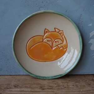 LOVE Fox Ceramic Dish / Fox Dish / Christening Gift / Birthday gift / Jewelry dish