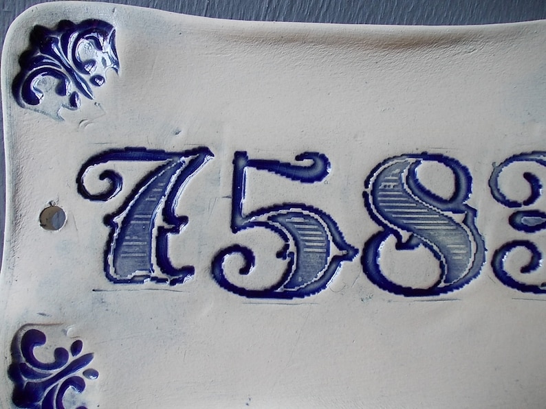 Your House Number Door Number Door Decor Vintage decor Door Plaque Numerals Blue sign Door Sign