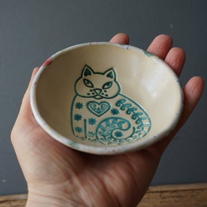 One In LOVE With cats Bowl / Handy Ceramic Breakfast Bowl / Snack Bowl / Jewelry holder image 9