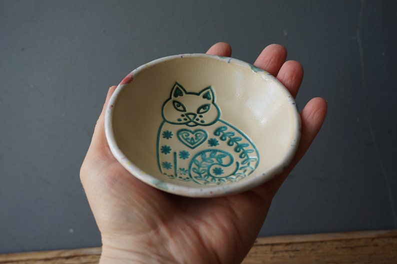 One In LOVE With cats Bowl / Handy Ceramic Breakfast Bowl / Snack Bowl / Jewelry holder image 9