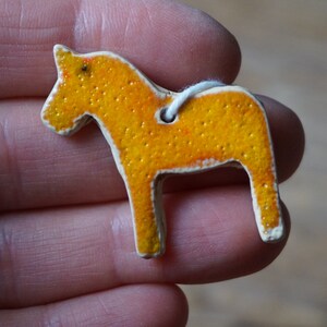 3 MINIATURE Dala Horse Ornament / Horse Decor / CHIME / Ceramic Horse Ornament / Small gift / Pendant / Mobile image 5