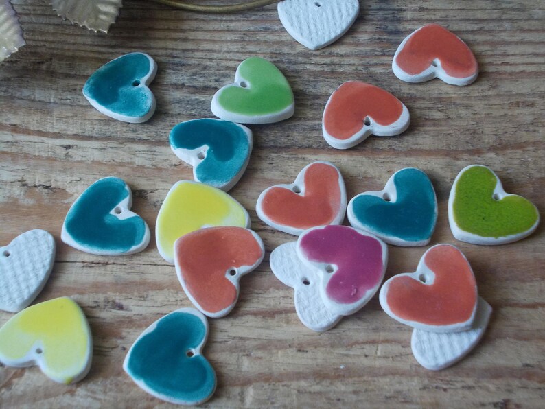 Gift Heart TAGS / Ceramic Heart tags / Christmas Gift Tags / Etsy